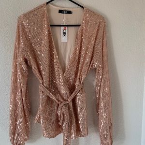 Rose Gold Sequin Top